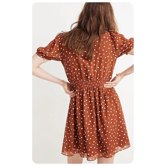 Madewell Rust Polka Dot Dress - Picture 2 of 9